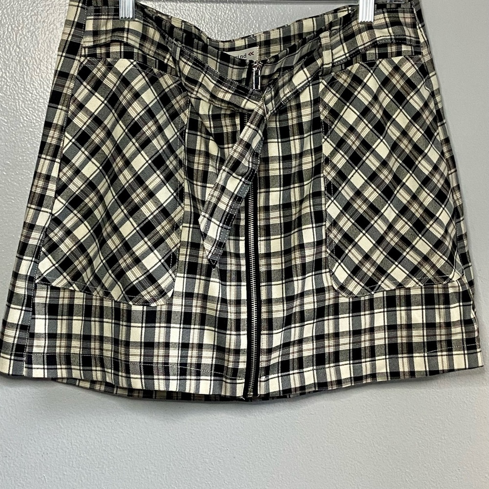 Rewind‎ Black and Cream Plaid Skater Skirt